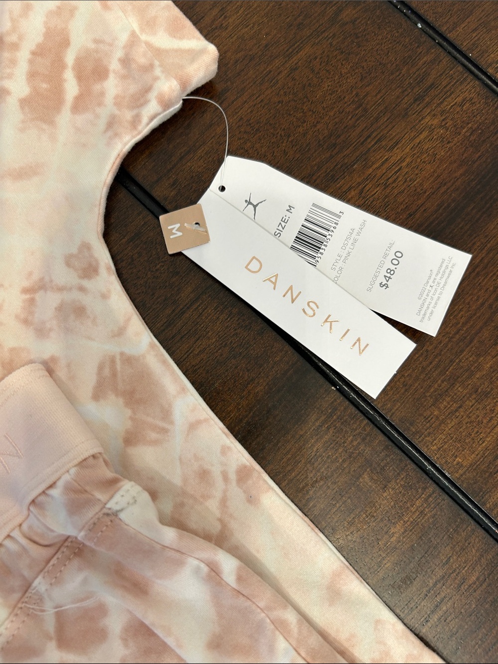 Danskin Women’s Pale Pink Tie-Dye Pajama Set Medium - Picture 4 of 5